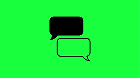 Dynamic chat bubbles on vibrant green background for modern communication Stock Footage 331506617