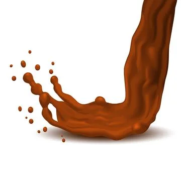 Dynamic Chocolate or Cocoa Liquid Splash Stock Illustration