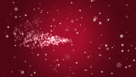 Dynamic christmas snowfall motion with merry christmas text animation on a .. Stock Footage 333805205