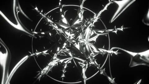 Dynamic Chromium VJ Loop: Abstract Metallic Patterns with Psychedelic Effects Stock-Footage 284960250