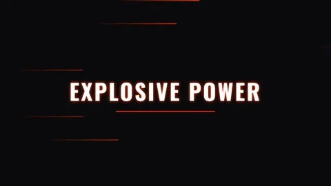 Dynamic cinematic reveal of 'Explosive Power' concept typography on dark scre Stock Footage 336805812