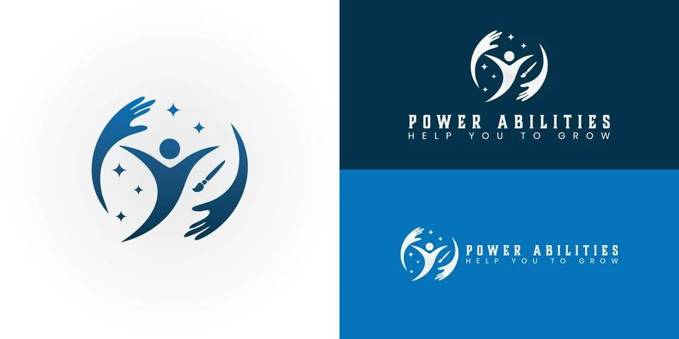 A dynamic circle featuring an empowered individual with open arms Stock Illustration