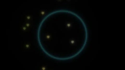 Dynamic circle with glowing elements on dark background Stock Footage 338287313
