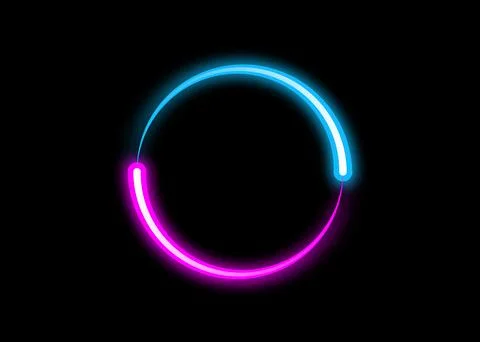 Dynamic circle neon effect, Sci-Fi Futuristic Abstract Gradient Blue Pink Neon Stock Illustration
