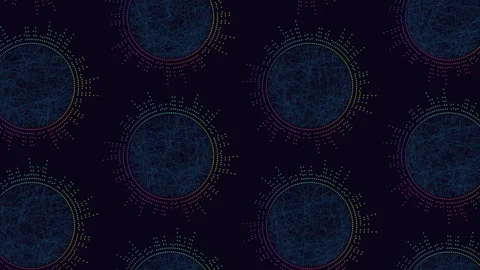 Dynamic circle pattern with overlapping lines on dark background Stock Footage 263553671