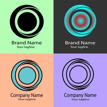 Dynamic Circle Symbol logo design Stock Illustration