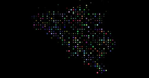 Dynamic Circles Construct The Belgium Outline Shape Stock Footage 317744051
