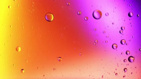 Dynamic circuit movements of multicolored water with oil elements. Chemical and Stock Footage 235210455