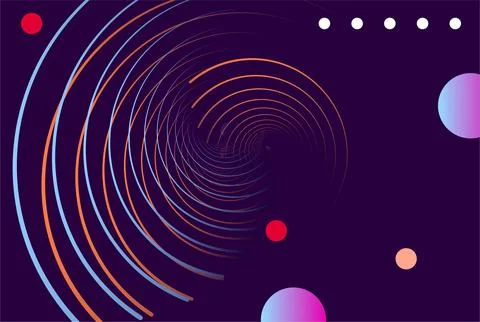 Dynamic circular abstract rotation pattern with smooth geometric motion, cr.. Illustrazione stock