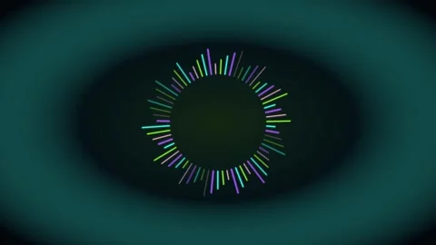 Dynamic circular audio equalizer visualization with vibrant colorful lines .. 動画素材 340536983