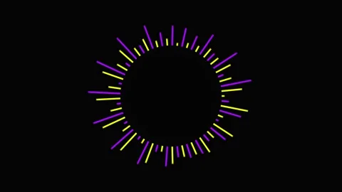 Dynamic circular audio spectrum animation with vibrant neon glow Stock Footage 339264502