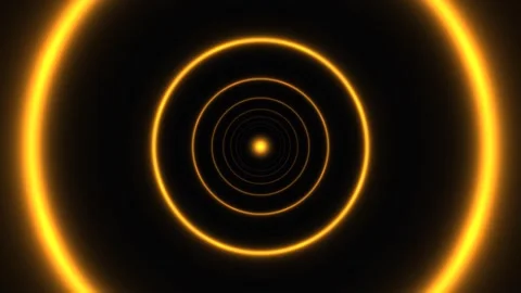 Dynamic circular light patterns in black background Stock Footage 338006155