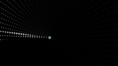 Dynamic circular light patterns move through a dark space Stock Footage 339575618