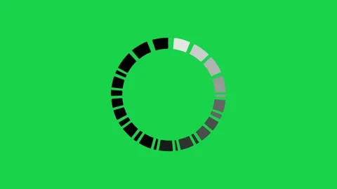 Dynamic circular loading animation loop rotating on vibrant green Video stock 316543240