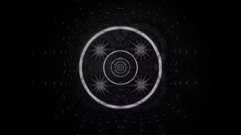 Dynamic circular motion with light patterns on a dark Stock Footage 339959310