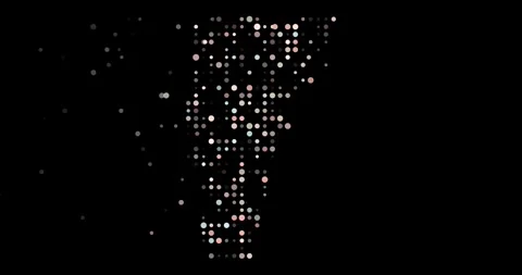 Dynamic Circular Particles Falling to Create Vermont Video stock 322757623