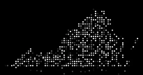 Dynamic Circular Particles Falling to Create Virginia Video stock 322782386