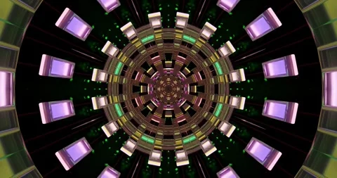 Dynamic circular pattern featuring vibrant colors and reflective surfaces c.. Stock Footage 315145806