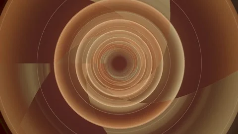 Dynamic circular pattern with layered shapes in warm tones Stock Footage 337378114
