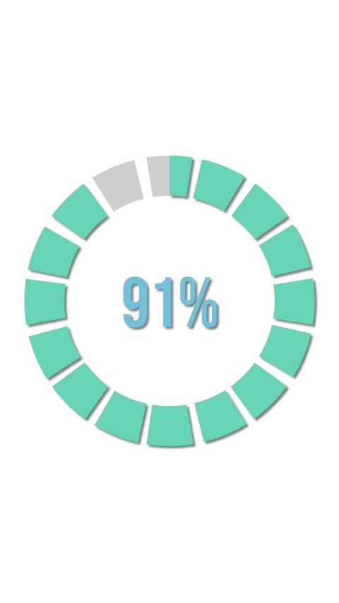Dynamic Circular Percentage Progress Animation Stock Footage 310533160