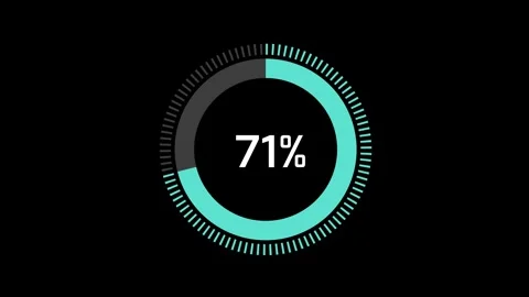 Dynamic Circular Progress Bar Animation in Cyan Gradient Stock Footage 301059360