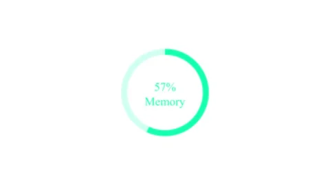 Dynamic circular progress bar showing memory usage increasing on white back.. 스톡 동영상 334989195