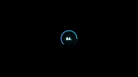Dynamic Circular Progress Radial Meter with smooth percentage sweep Stock Footage 345639126