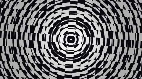 Dynamic circular shapes in black and white patterns create Stock Footage 339475566