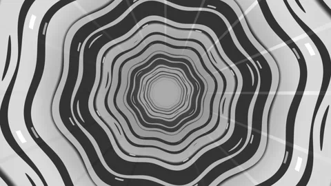 Dynamic circular shapes create an illusion of depth and Stock Footage 339633758
