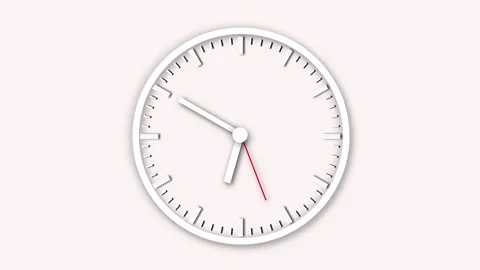 Dynamic clock with moving arrows. Abstract analog clock animation highlight.. Stock Footage 309017443