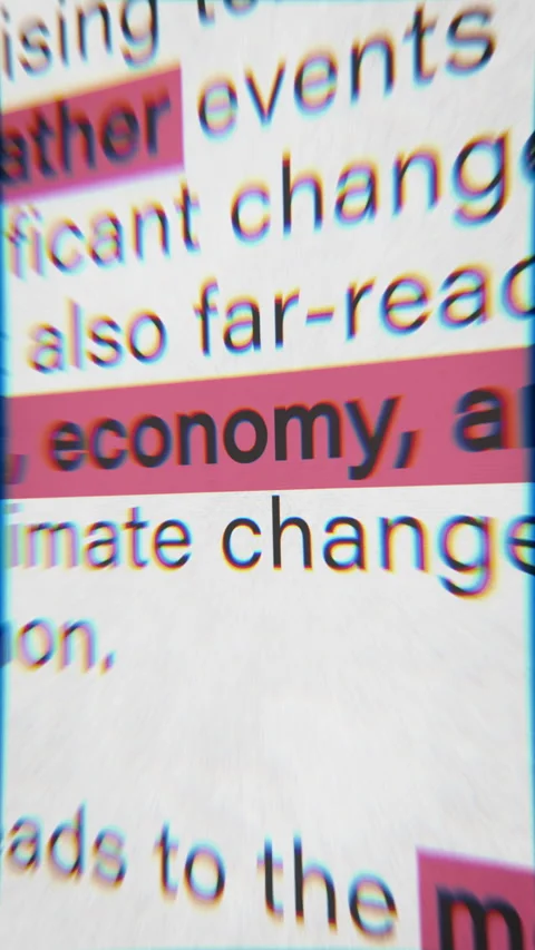 Dynamic close-up animation of online article text about climate change, Stock Footage 328698307