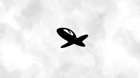 Dynamic Cloud with Helicopter Icon Moving  Animation. Stock Footage 282576731