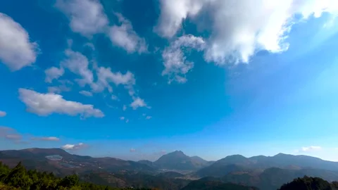 Dynamic Cloud Movement Over Clear Blue Sky – Timelapse Footage Stock Footage 336975063
