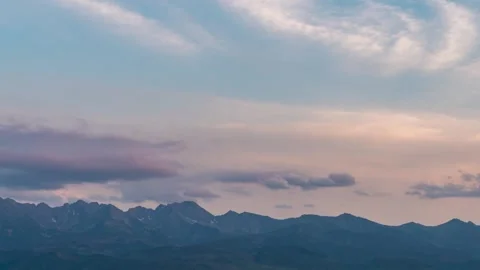 Dynamic Cloud Movement in Tatra Mountains Sunset Timelapse Stock Footage 308191104