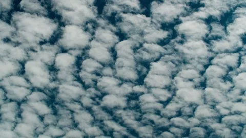 Dynamic Cloud Pattern Drifting Across a Deep Blue Tropical Sky. Timelapse. Stock Footage 342209899