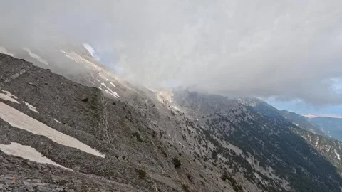 Dynamic Cloud Timelapse Above the Zonaria on Mount Olympus Greece Stock Footage 340267058