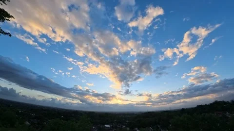 Dynamic Cloud Timelapse Over Rural Landscape and Green Fields Stock Footage 334638817