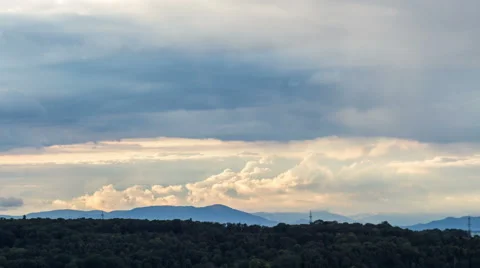 Dynamic clouds on the horizon timelapse Stock Footage 55882899