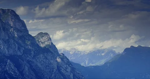 Dynamic Clouds Over Italian Alps Stock Footage 284821311