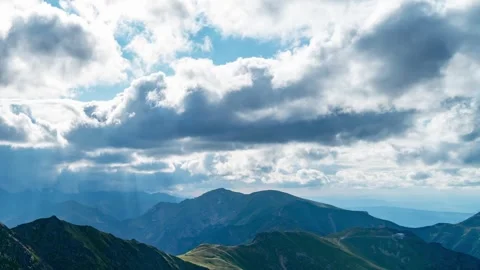 Dynamic Clouds over Tatra Lake Landscape - Timelapse Stock Footage 308189204