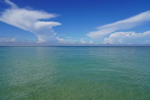 Dynamic clouds seascape Stock Photos