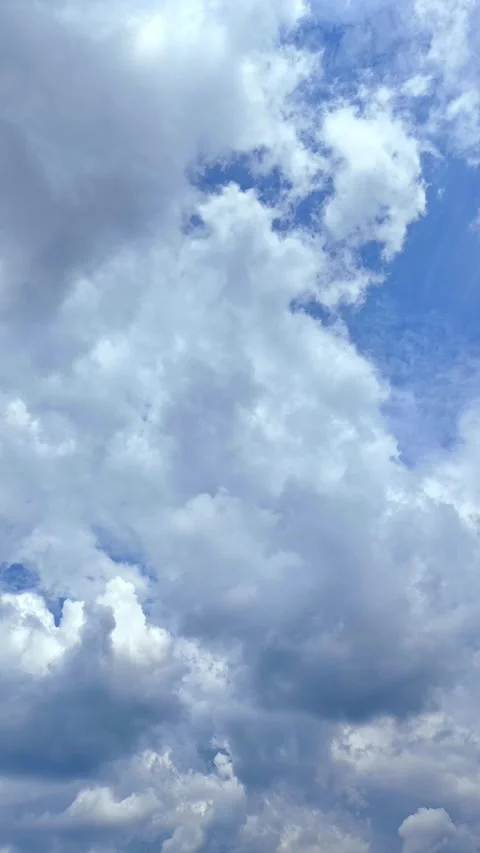 Dynamic cloudscape evolution. vibrant blue sky in timelapse Stock Footage 331532774