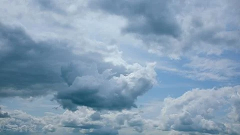 The Dynamic Cloudscapes Under a Beautifully Changing Sky Throughout the Day and Stock Photos