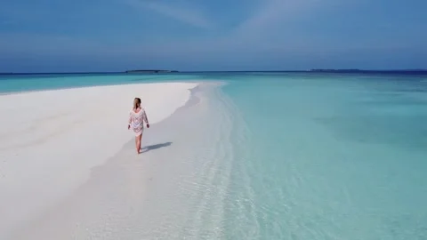 Dynamic Coastal Flyby in the Maldives Video stock 264050436