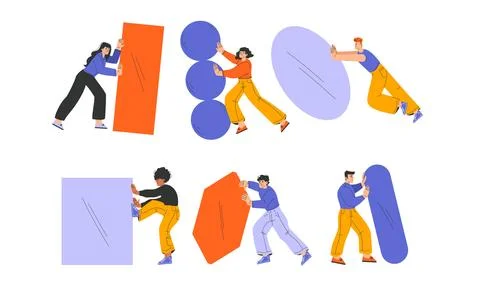 Dynamic Collaboration in Abstract Shapes A New Perspective on Creativity and Stock Illustration