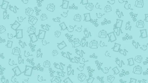 Dynamic collection of animated line art sketches illustrating various every.. 스톡 동영상 331230329