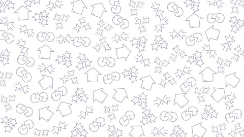 Dynamic collection of animated star and geometric shapes with sparkling effec Stock Footage 321641022