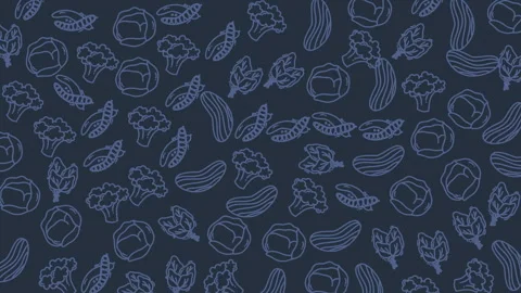 Dynamic Collection of Food Ingredients Pattern with Vegetables and Fruits Video stock 320336602