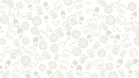 Dynamic collection of technology icons and digital symbols in a seamless pa.. 스톡 동영상 330278435