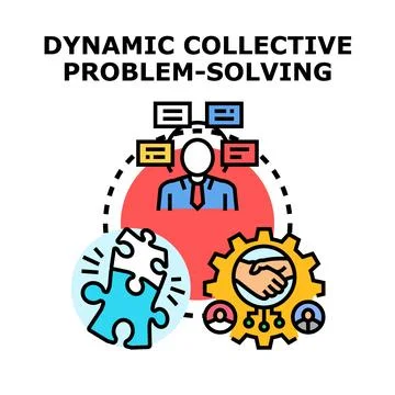 Dynamic collective problem solving process management Stockillustratie